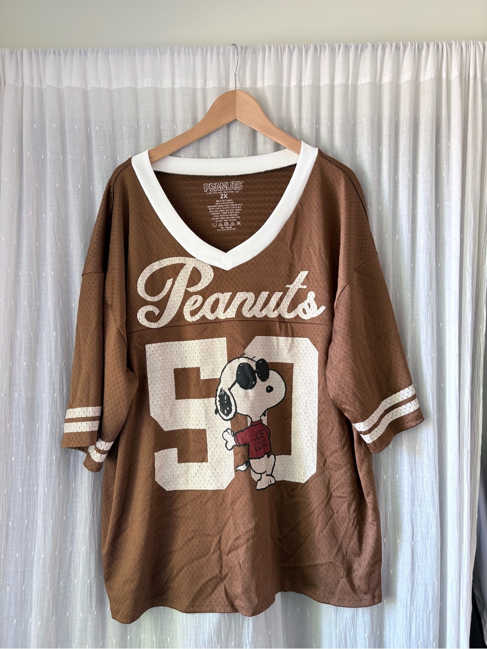 Peanuts Brown & White Snoopy Number 90 Jersey
